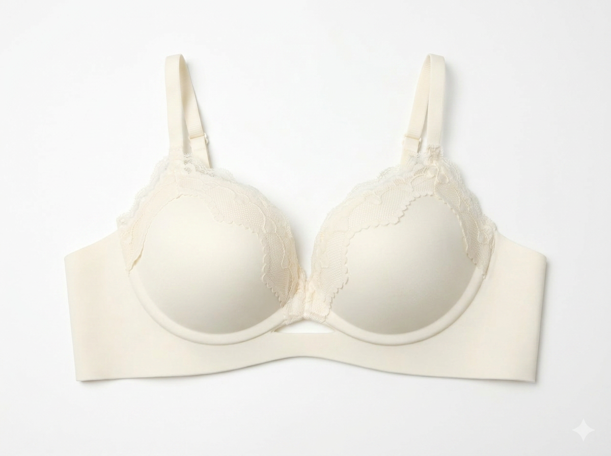 Cream Basic Bra